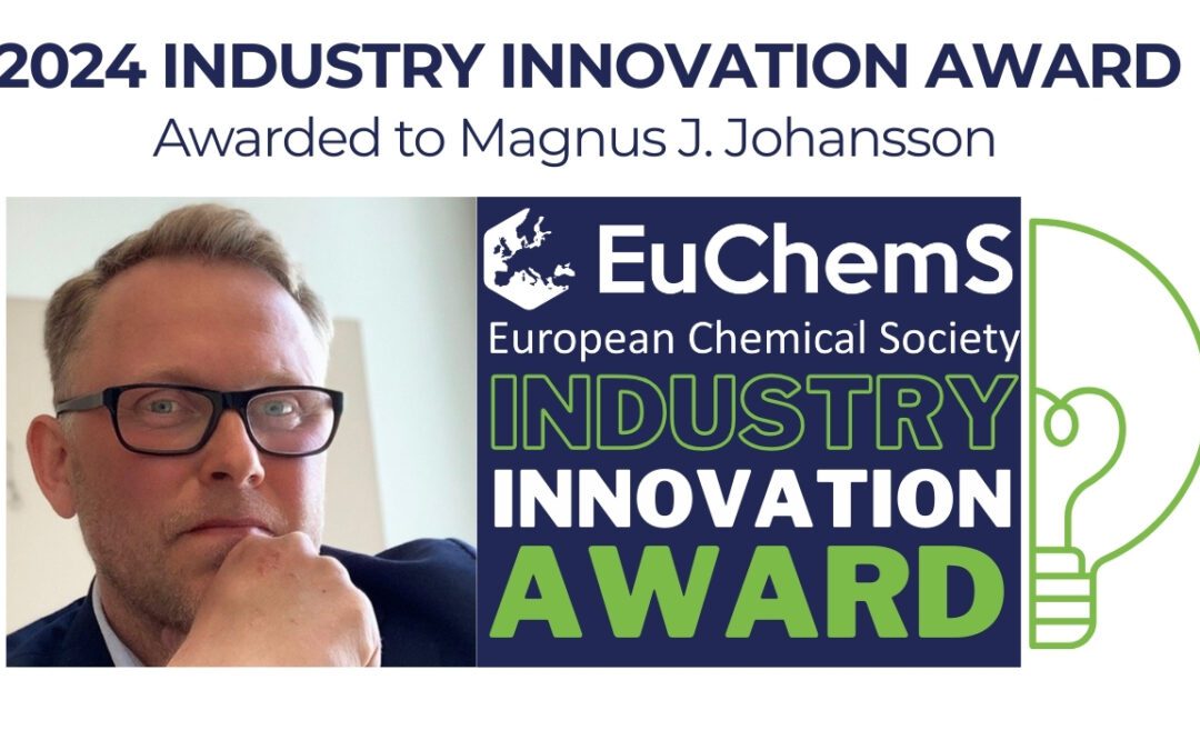 Magnus J. Johansson receives the 2024 EuChemS Industry Innovation Award